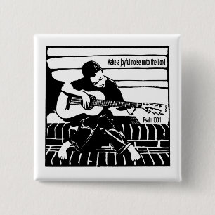 Psalm 100:1 15 cm square badge