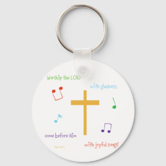 Psalm 100:2 key ring