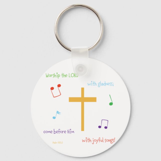 Psalm 100:2 key ring (Front)