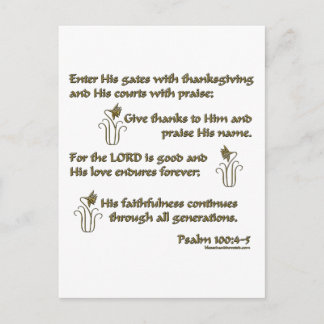 Psalm 100:4-5 postcard