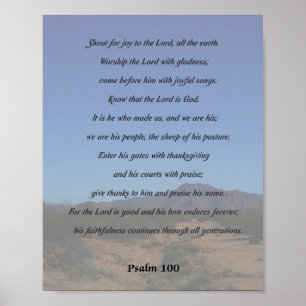 Psalm 100, Shout for joy Poster
