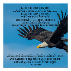 Psalm 103 Flying Eagle Glossy Poster