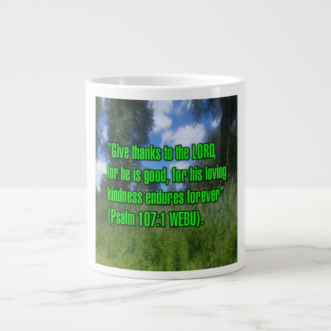 Psalm 107:1 WEBU Mug (Front)