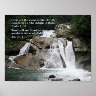Psalm 111:2 Waterfall Poster