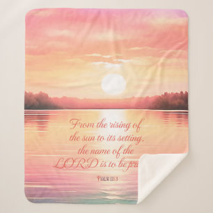 Psalm 113:3 sherpa blanket