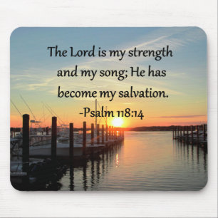 Psalm 118 14 SUNSET OVER THE LAKE PHOTO Mouse Pad