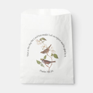 Psalm 118:24 Bible Verse and Sparrow Pair Favour Bags