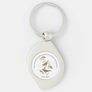 Psalm 118:24 Bible Verse and Sparrow Pair Key Ring