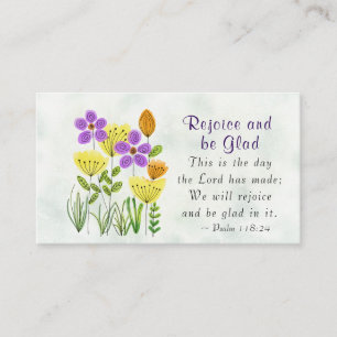 Psalm 118:24 This is the Day, Inspirational Floral Business Card