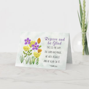Psalm 118:24 This is the Day, Inspirational Floral Card
