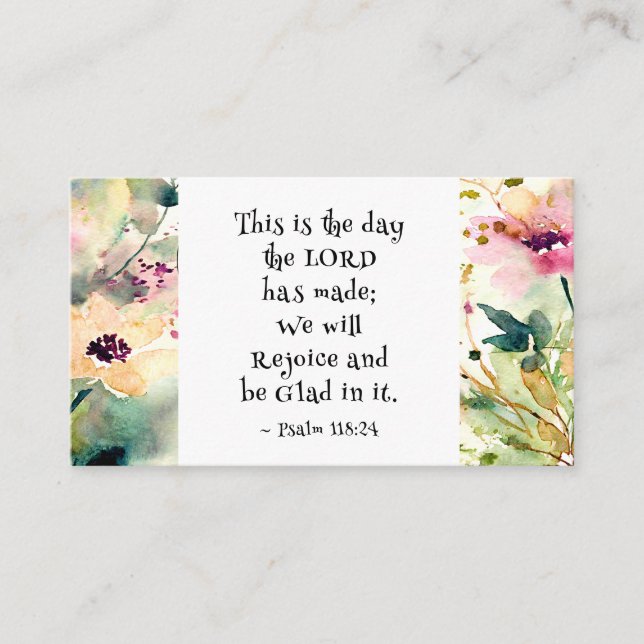 Psalm 118:24 This is the Day the Lord Made Bible Business Card (Front)
