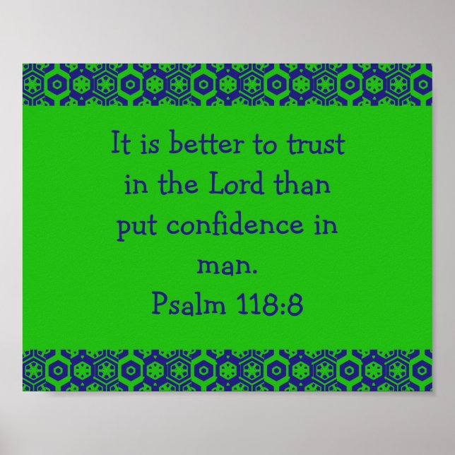 Psalm 118:8 bible verse poster (Front)