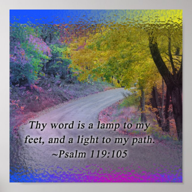 PSALM 119:105 FRAMED PRINT GOD'S WORD LIGHTS PATH (Front)
