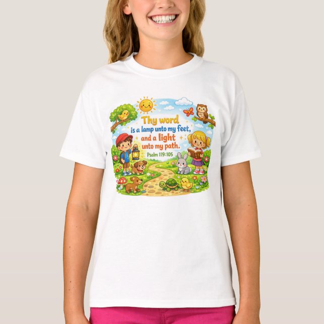 Psalm 119:105 T-Shirt (Front)
