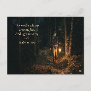 Psalm 119 :105 Thy Word is a Lamp to My Feet Quote Postcard
