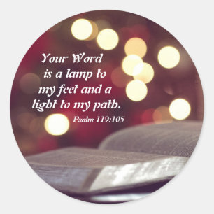 Psalm 119:105 Your Word is a Lamp to my Feet Classic Round Sticker