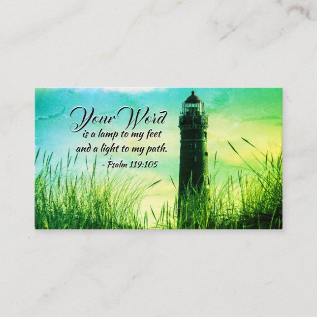 Psalm 119:105 Your Word is a lamp unto my feet Business Card (Front)