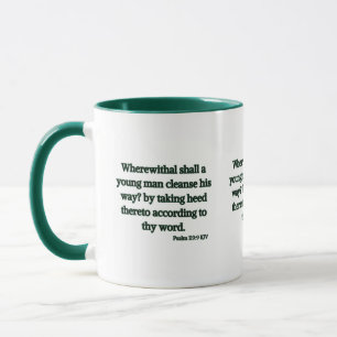 Psalm 119:9 KJV Bible Scripture Two-Tone Mug