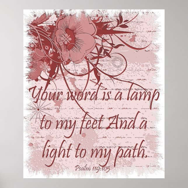 Psalm 119 Bible Verse Christian Poster (Front)