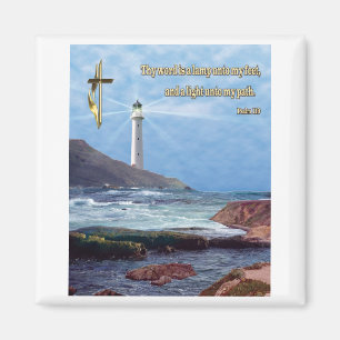 Psalm 119 Christian lighthouse gifts Magnet