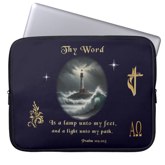 Psalm 119 laptop sleeve (Front)