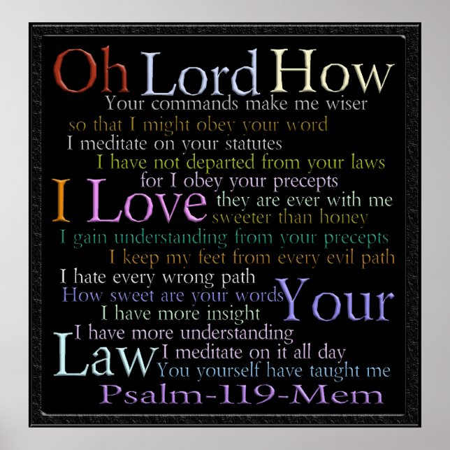 Psalm 119 Mem Stone Tablet Poster (Front)
