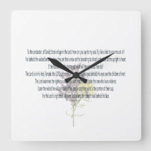 PSALM-11, I took refuge in the Lord, Floral Square Wall Clock