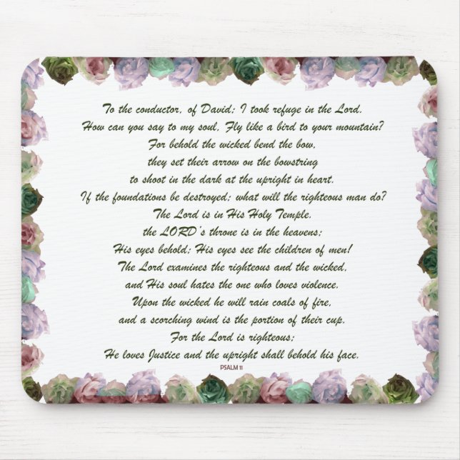 Psalm 11 Scripture Art - Divine Justice & Trust Mouse Pad (Front)