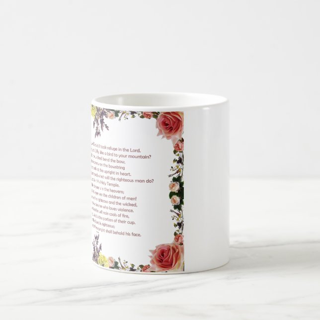Psalm 11 Scripture Art - Trust in the Lord Magic Mug (Center)