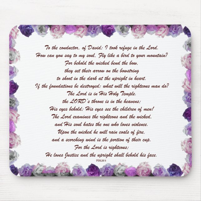 Psalm 11 Scripture Art - Trust in the Lord Mouse Pad (Front)
