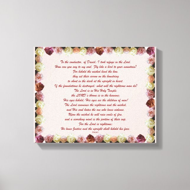 Psalm 11, Scripture, Bible Verse, Canvas Print (Front)