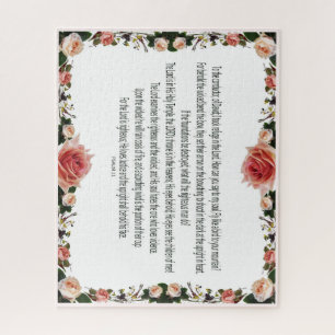 PSALM-11, See the Children of Men, Pink Floral Jigsaw Puzzle