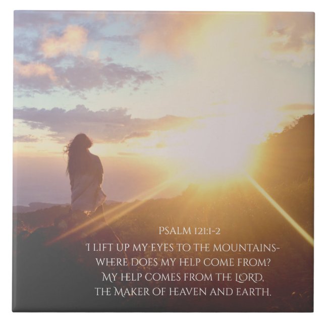 Psalm 121:1-2 My help comes from the LORD Tile (Front)