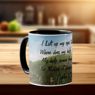 Psalm 121:1 HandPainted Original Art Mug