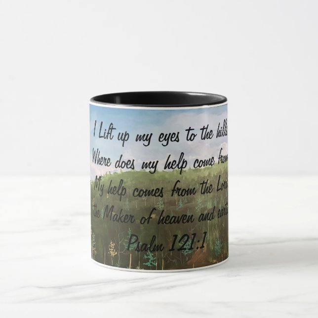 Psalm 121:1 Original Art Typography Mug (Center)