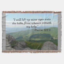 Psalm 121:1 Throw Blanket Blue Ridge Moutains