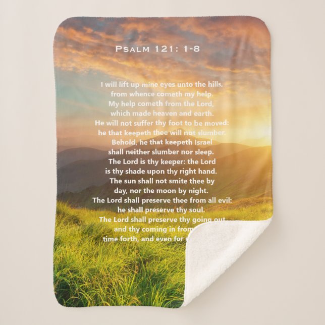 Psalm 121 Scripture Sherpa Blanket (Front)