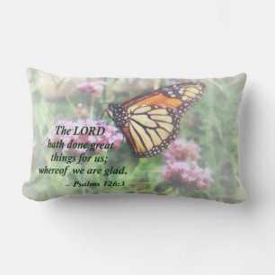Psalm 126 3 The LORD hath done great things Lumbar Cushion