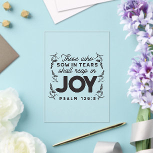 Psalm 126:5 Scripture Typography – Reap in Joy Acrylic Invitations