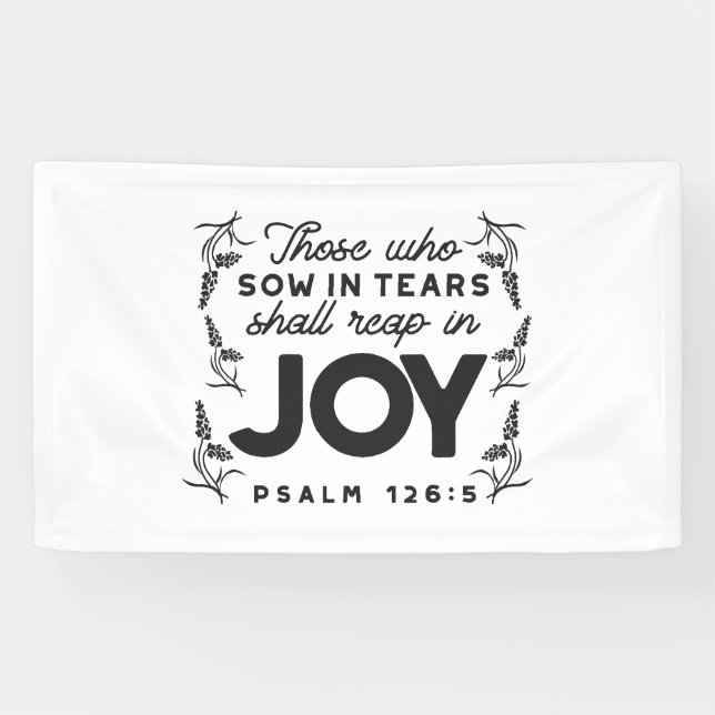 Psalm 126:5 Scripture Typography – Reap in Joy Banner (Horizontal)