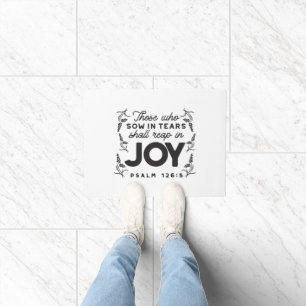 Psalm 126:5 Scripture Typography – Reap in Joy Doormat