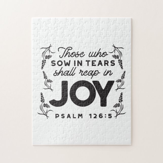 Psalm 126:5 Scripture Typography – Reap in Joy Jigsaw Puzzle (Vertical)