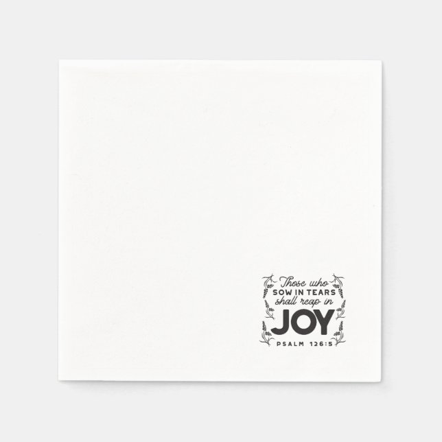 Psalm 126:5 Scripture Typography – Reap in Joy Napkin (Front)
