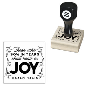 Psalm 126:5 Scripture Typography – Reap in Joy Rubber Stamp