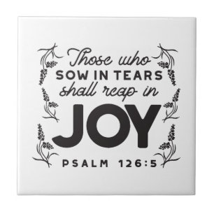 Psalm 126:5 Scripture Typography – Reap in Joy Tile