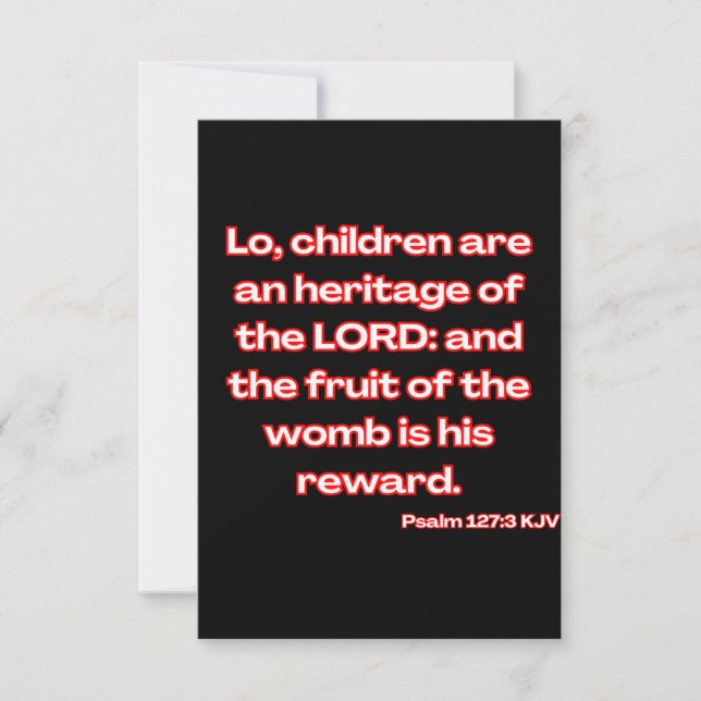 Psalm 127:3 KJV Bible Scripture Greeting Card (Front)