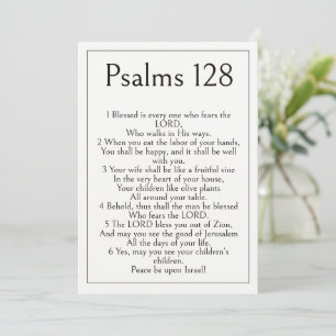 Psalm 128 Bible Verse, Modern Simple Minimal Card