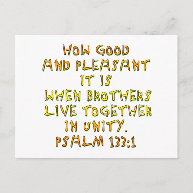 Psalm 133:1 postcard (Front)