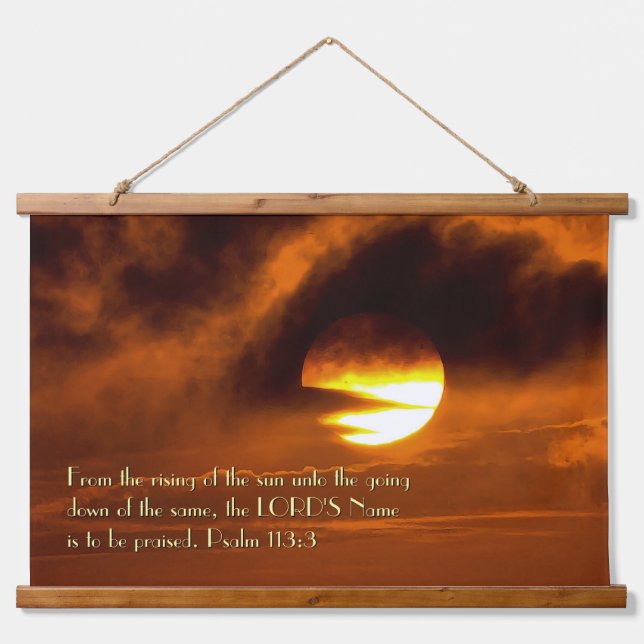 Psalm 133:3 Sunrise to Sunset Christian Hanging Tapestry (Front)