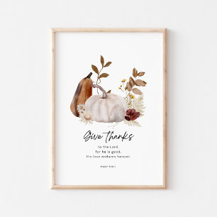 Psalm 136:1 Scripture Poster – Give Thanks 